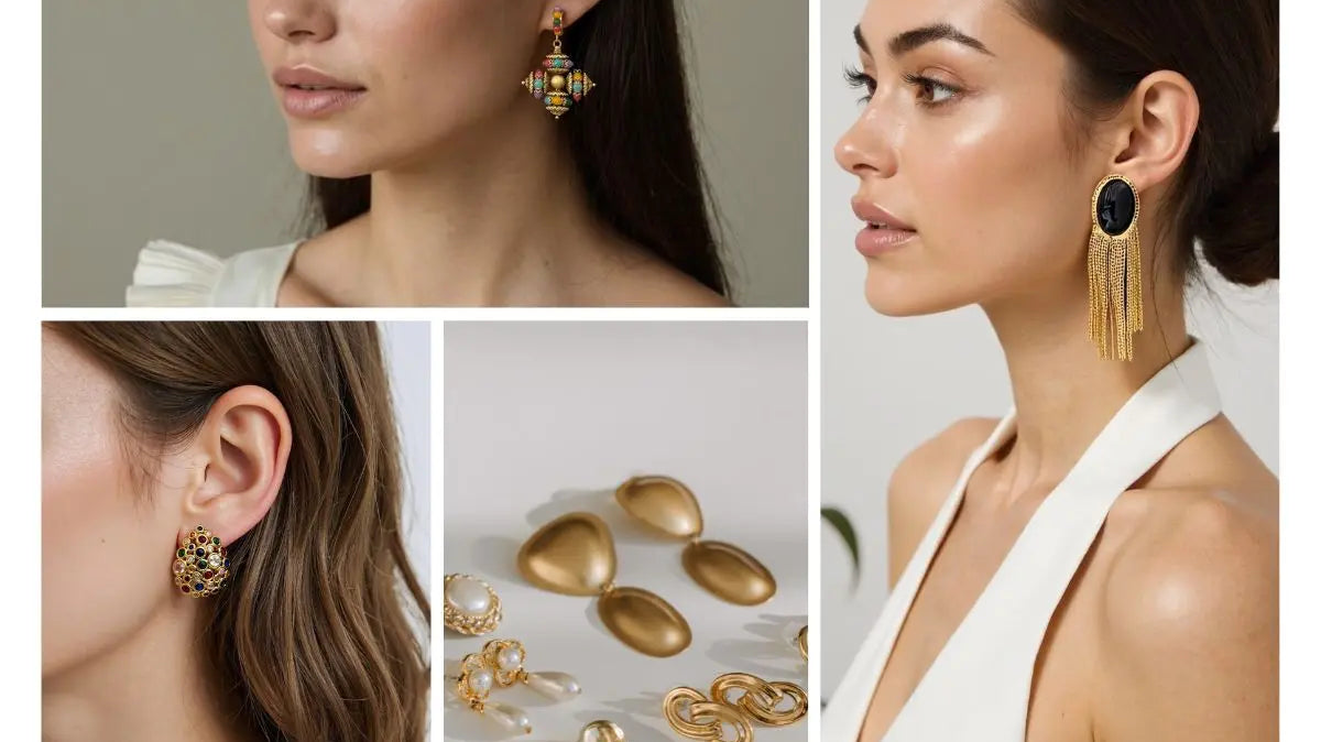 Gold handmade earring (earing) for women – All‑Glows