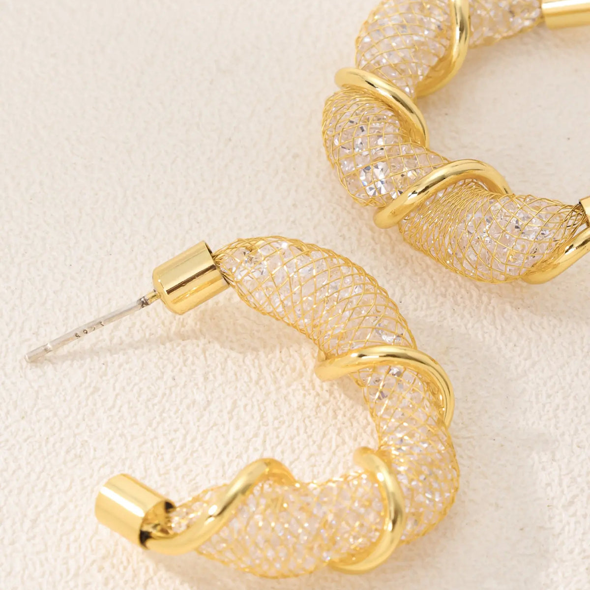 Breeze 18 karat gold plated earrings with Sparkling Crystals