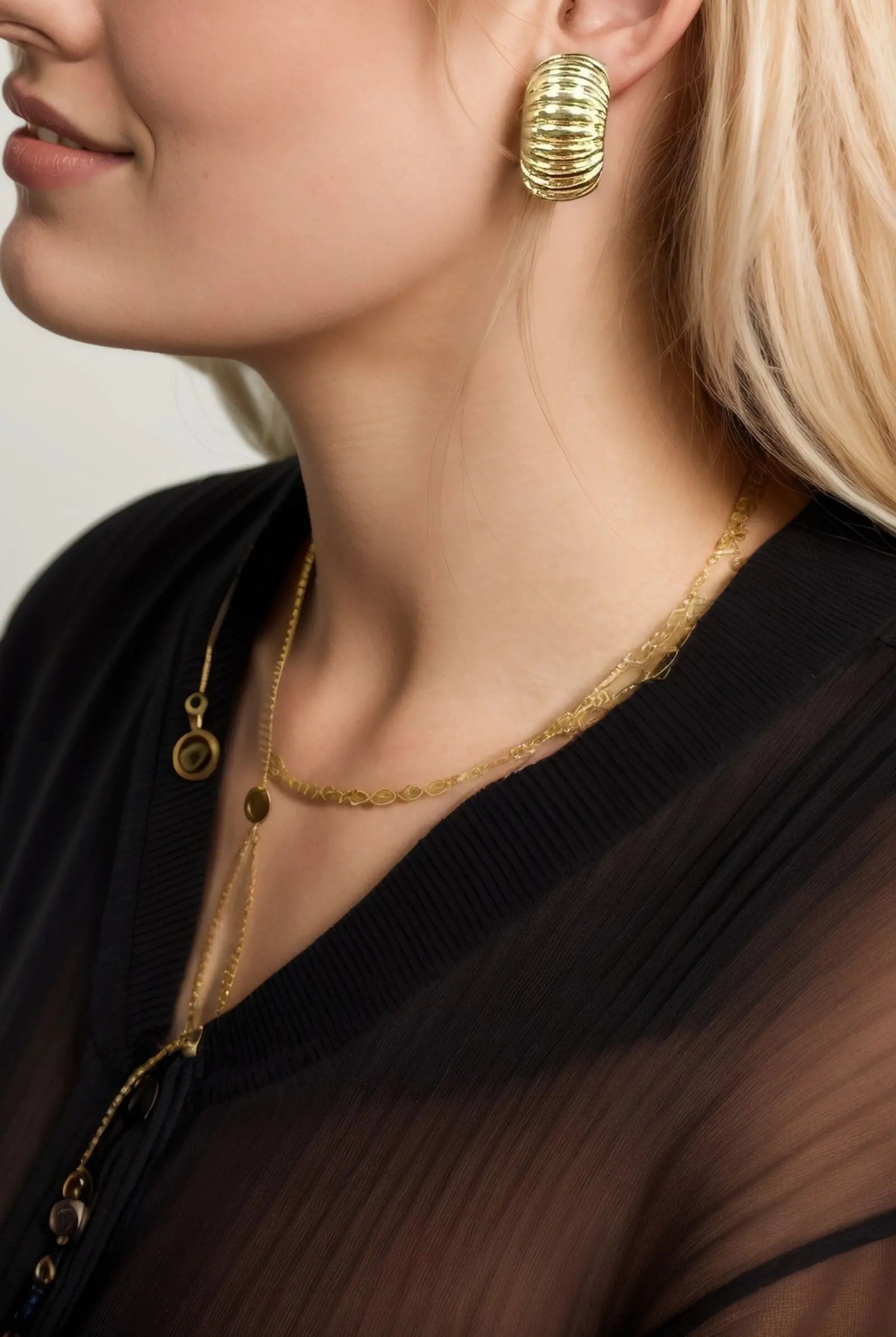 Shop Cabana Earring 18K Gold-Plated Open Hoop Earrings All-Glows