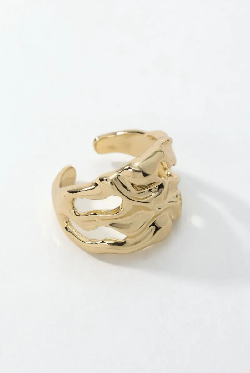 Crush Textured Open Ring with Hollows My Store
