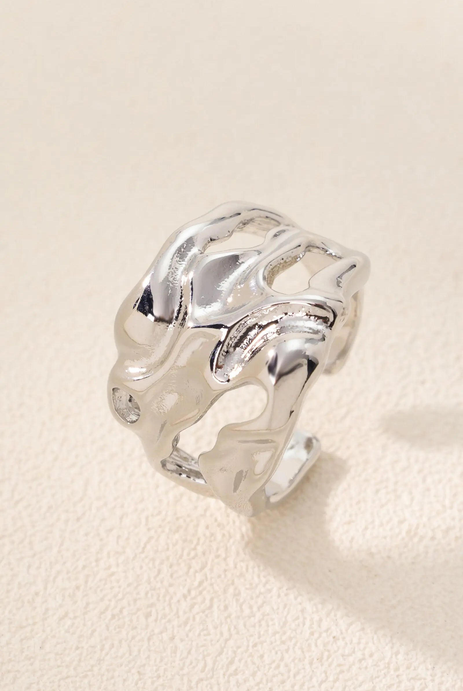 Crush Textured Open Ring with Hollows My Store