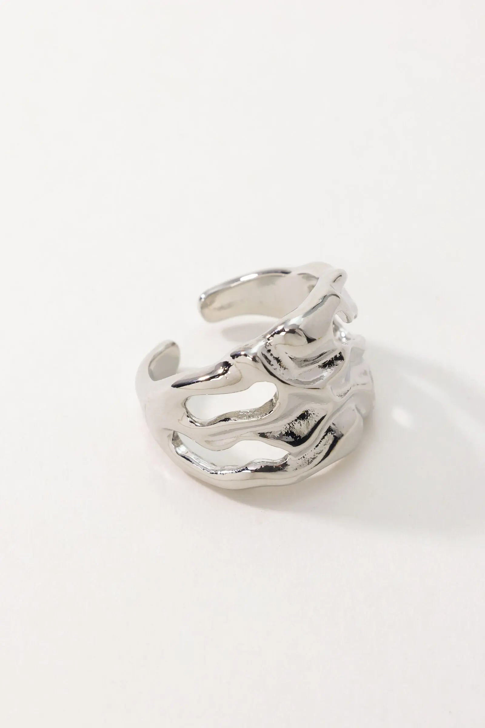 Crush Textured Open Ring with Hollows My Store