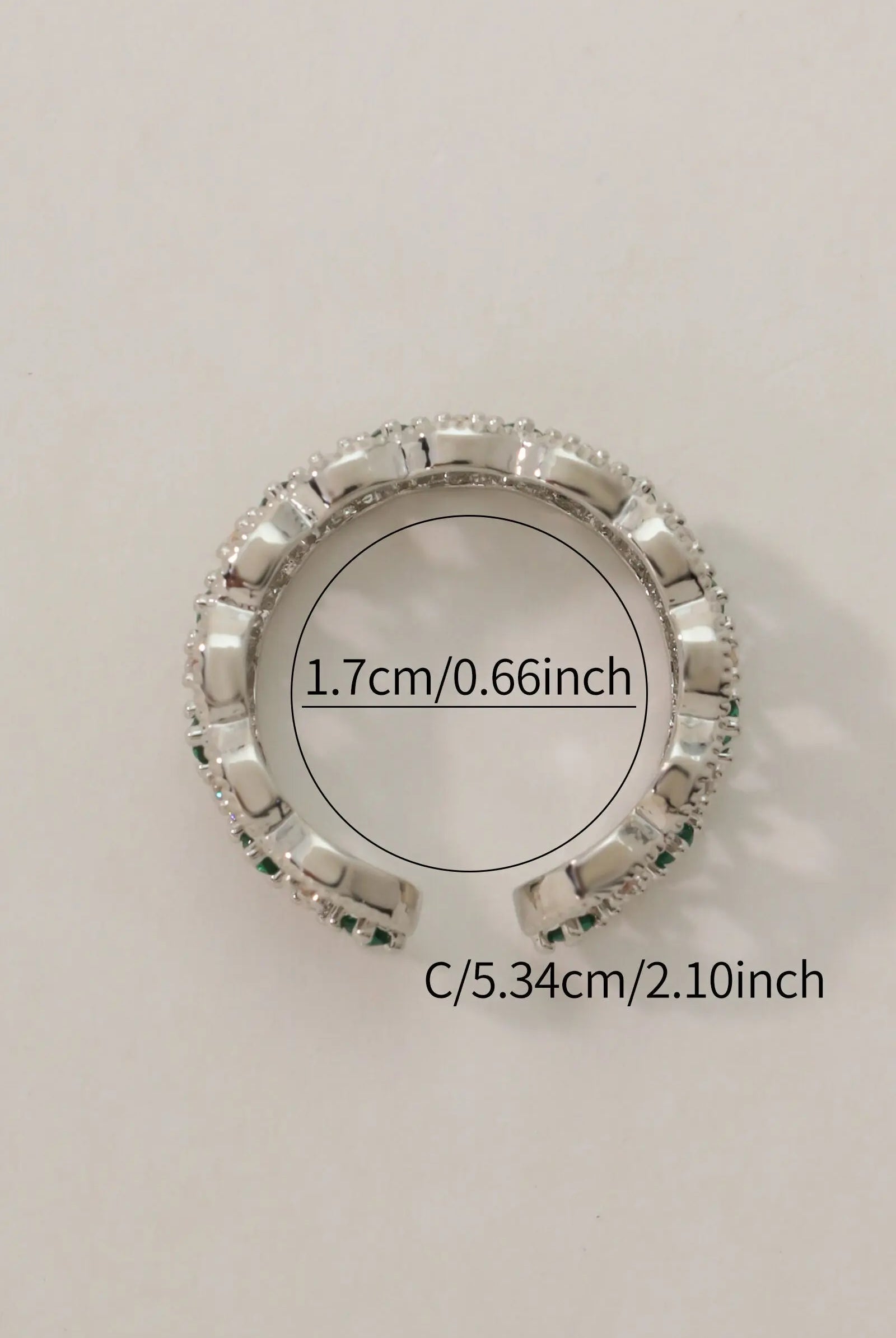 Dahlia Platinum RIng with Green Diamond & Zirconia