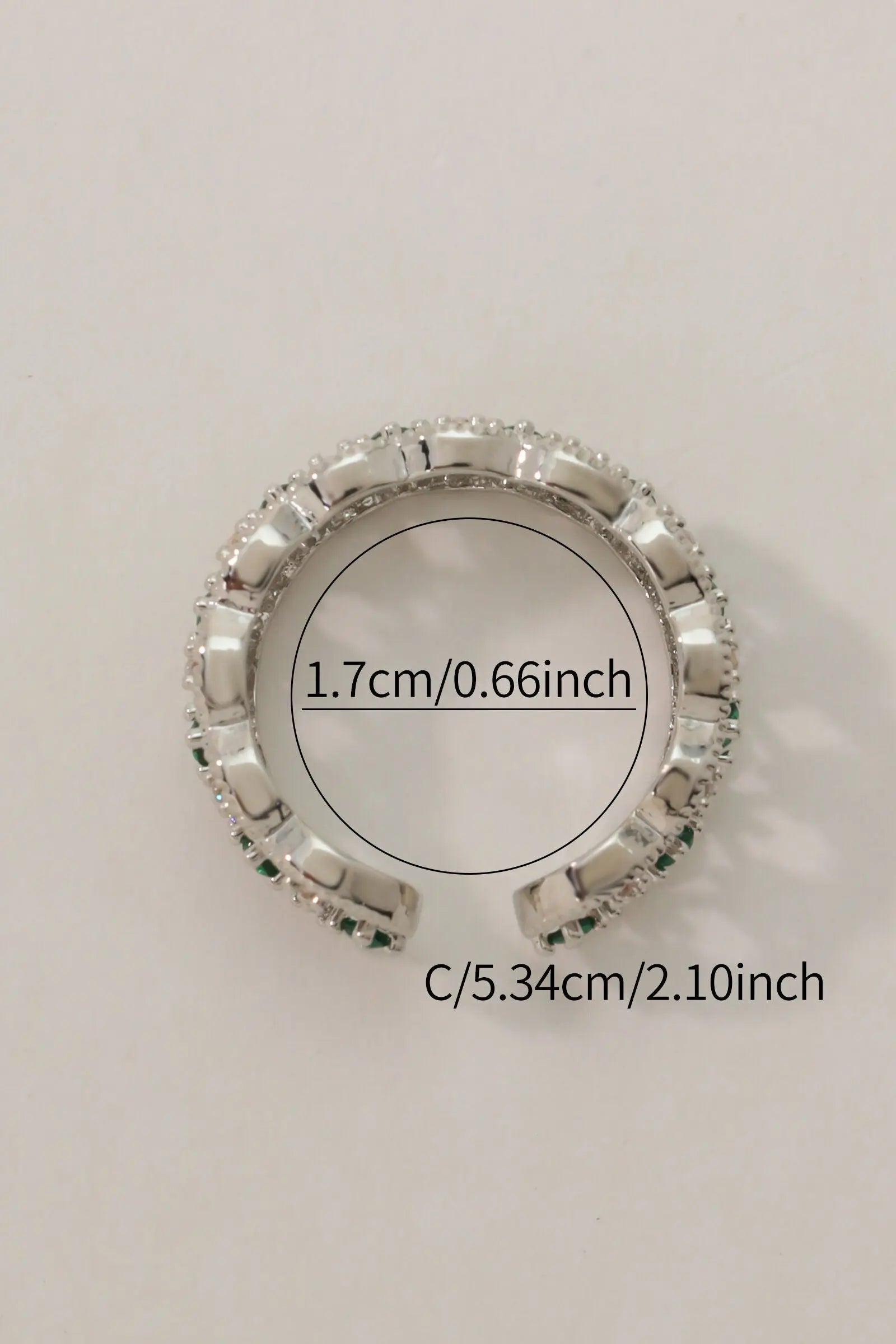 Dahlia Platinum RIng with Green Diamond & Zirconia