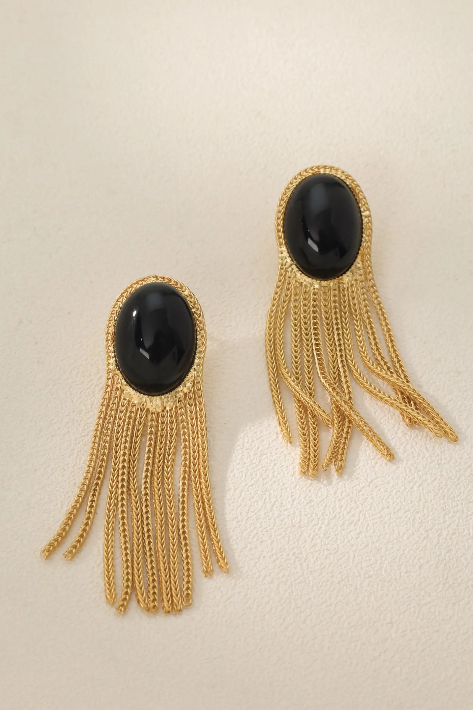 Shop Eclipse Vintage Tassel black bead Earrings Online