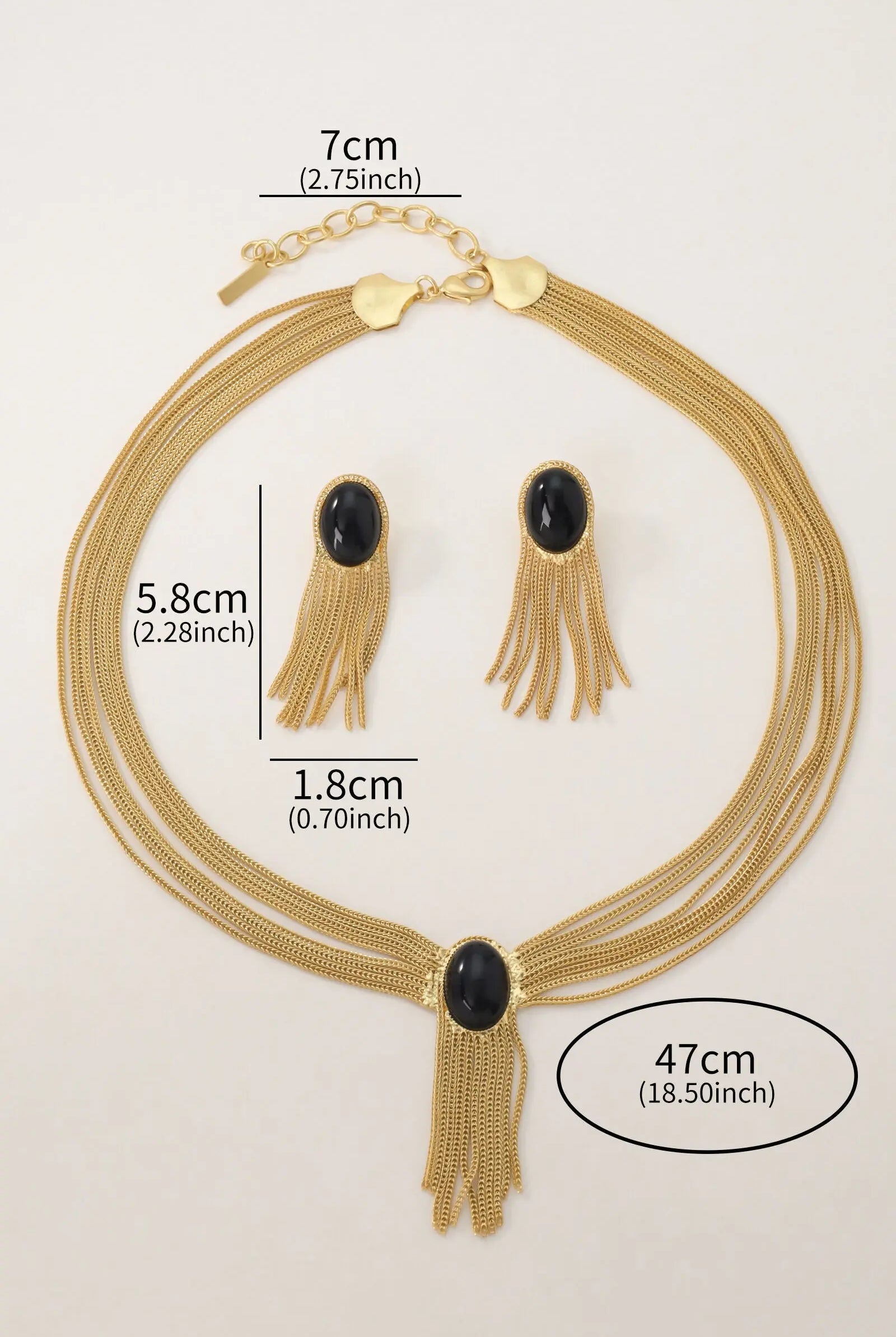 Latest Design Eclipse Black Beads Necklace Set