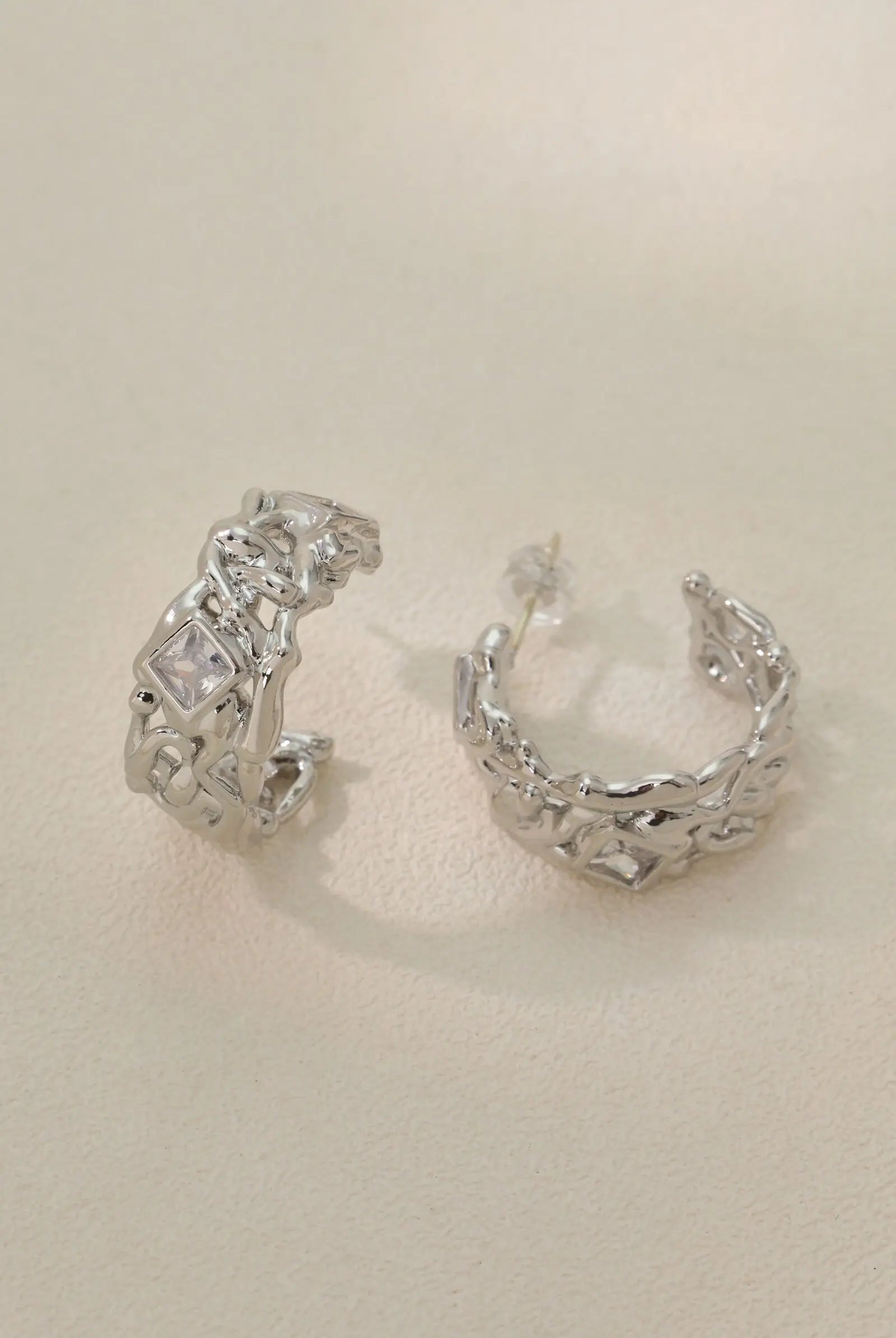 Platinum Plated Ember Earring