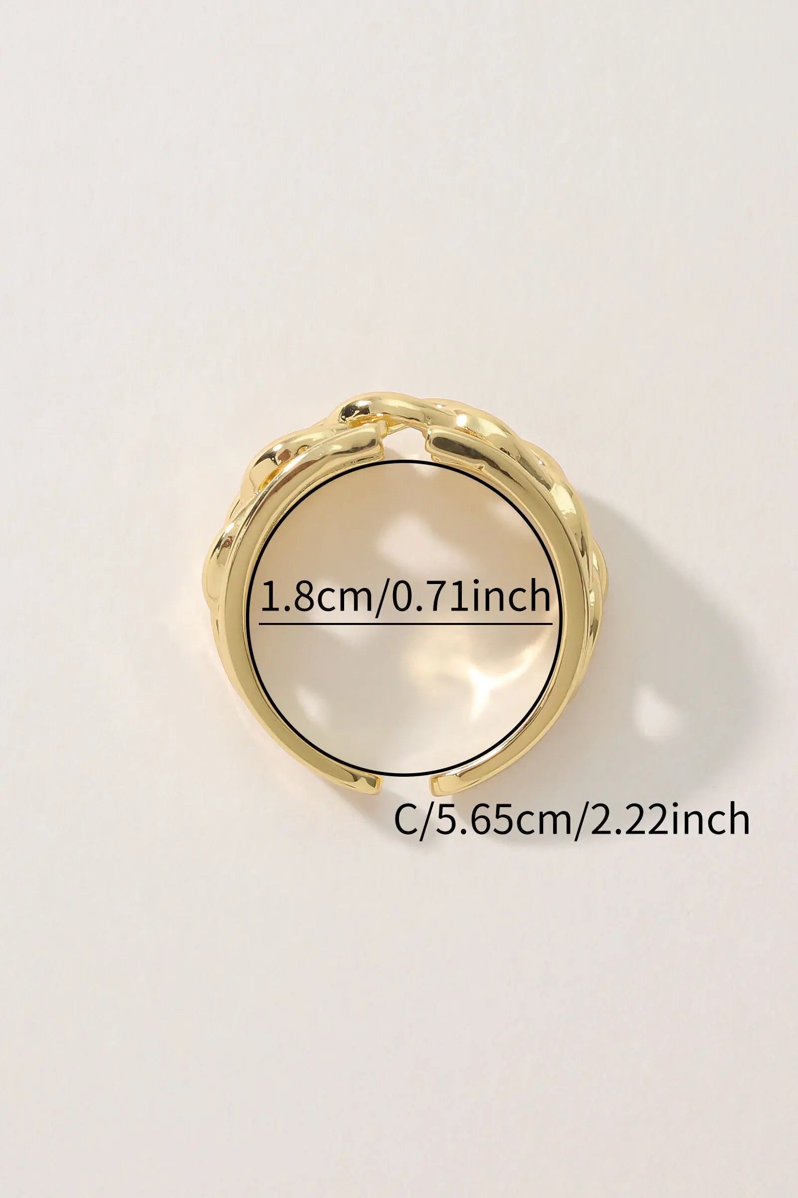 Bold Hollywood Chain Detail Open Ring Crafted from 18K Gold