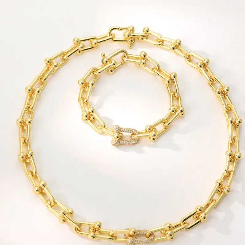 Hoof Chain Jewelry Set - Stylish Necklace & Versatile Bracelet Combo for Every Occasion All-Glows