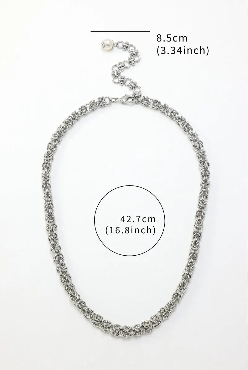 King Byzantine Chain Necklace: 18K Gold-Plated Brass in Gold & Platinum All-Glows