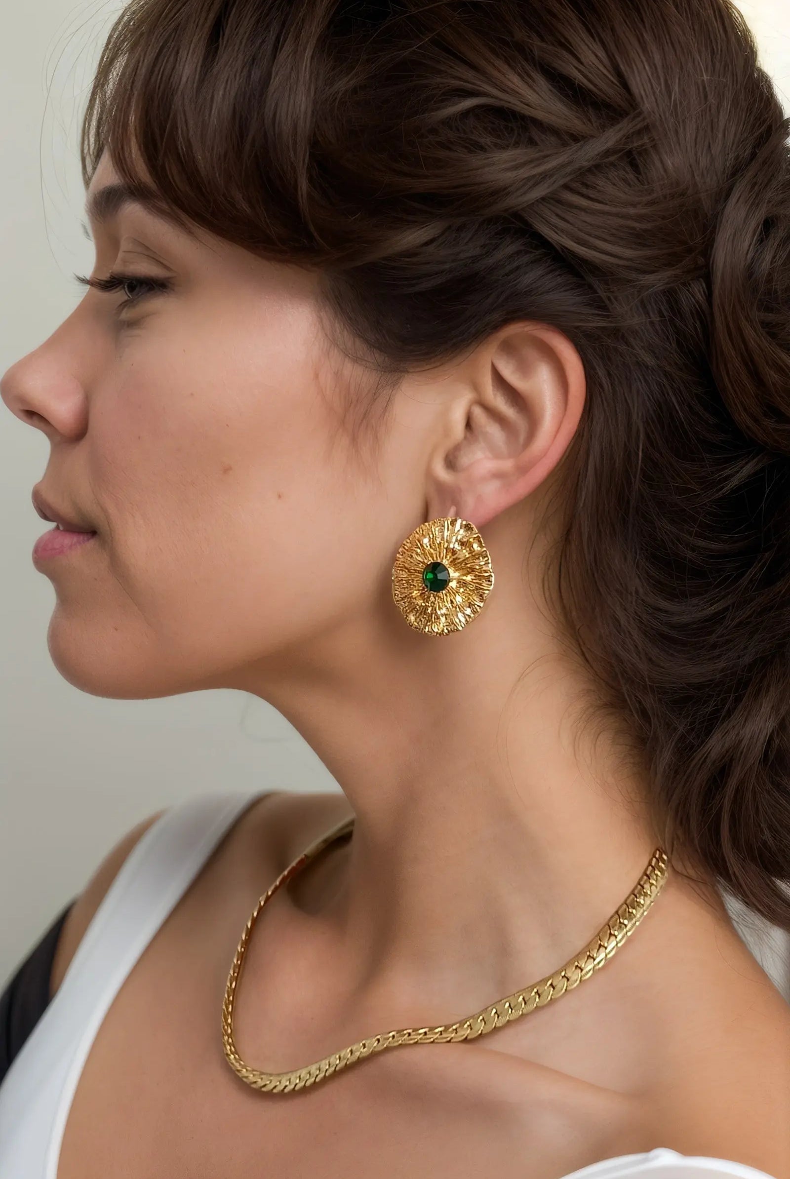 White Gold-Plated Earring