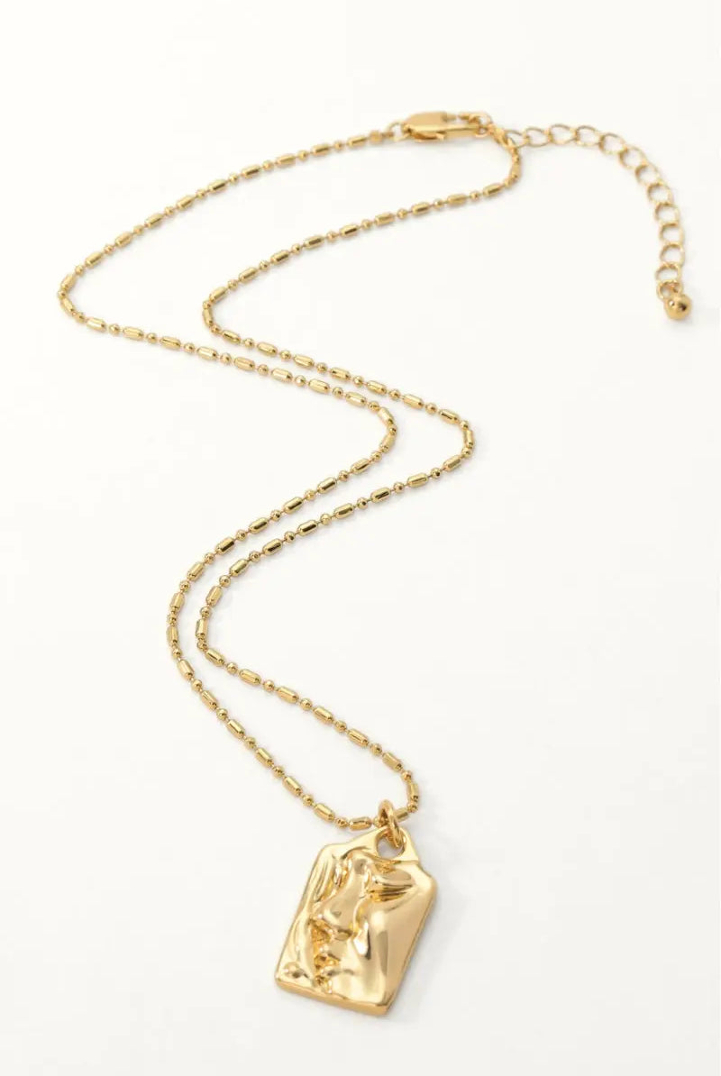 Loki Pendant Necklace - 18K Gold-Plated Brass Sleeping Beauty Face Charm - Enchanting Jewelry All-Glows