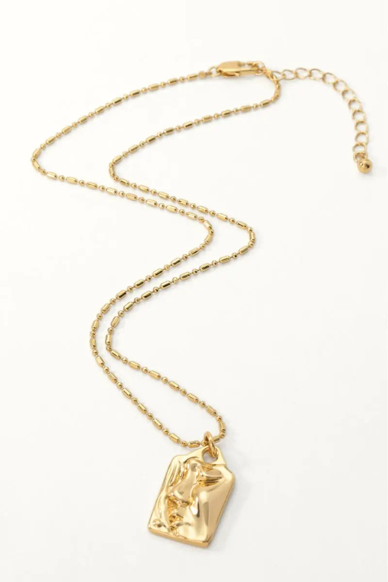 Loki Pendant Necklace - 18K Gold-Plated Brass Sleeping Beauty Face Charm - Enchanting Jewelry All-Glows