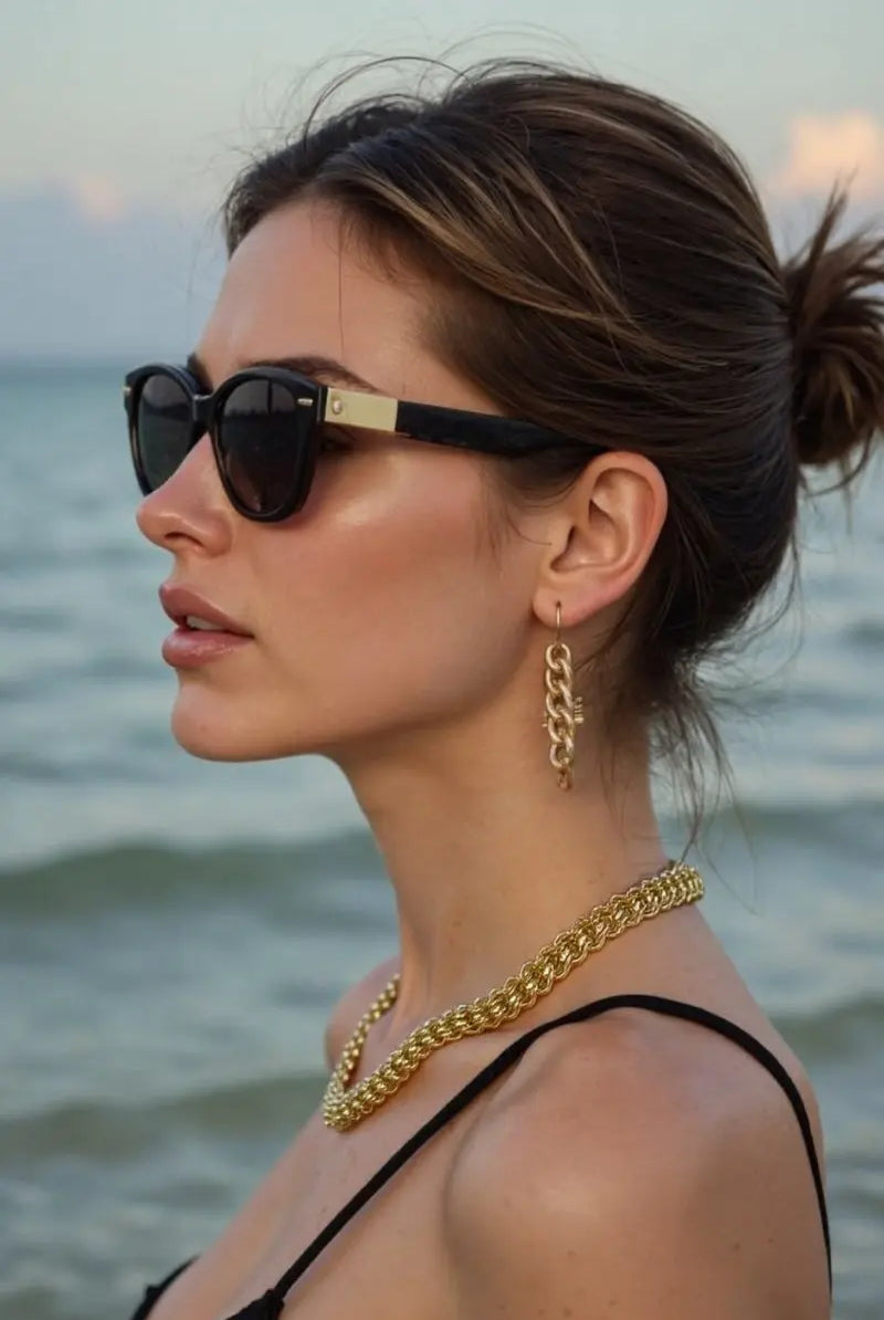 Lotus Jewelry Set: 18K Gold-Plated Foxtail Chain Necklace & Bracelet Set All-Glows