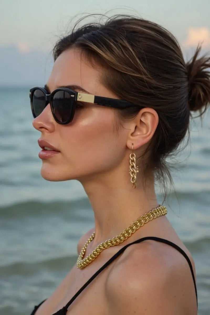 Lotus Jewelry Set: 18K Gold-Plated Foxtail Chain Necklace & Bracelet Set All-Glows