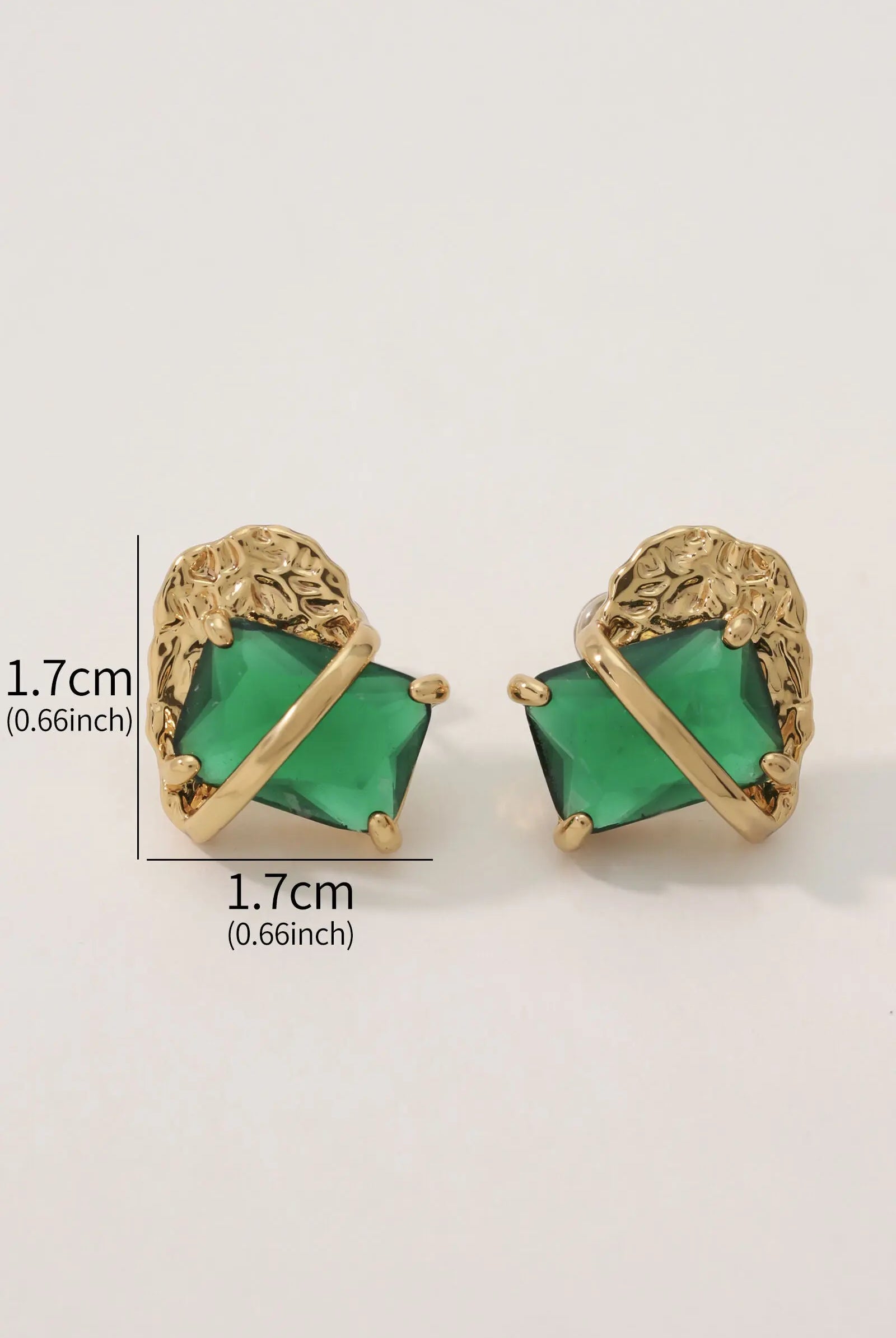 Gold Plated Luna Green Jewellery Earrings