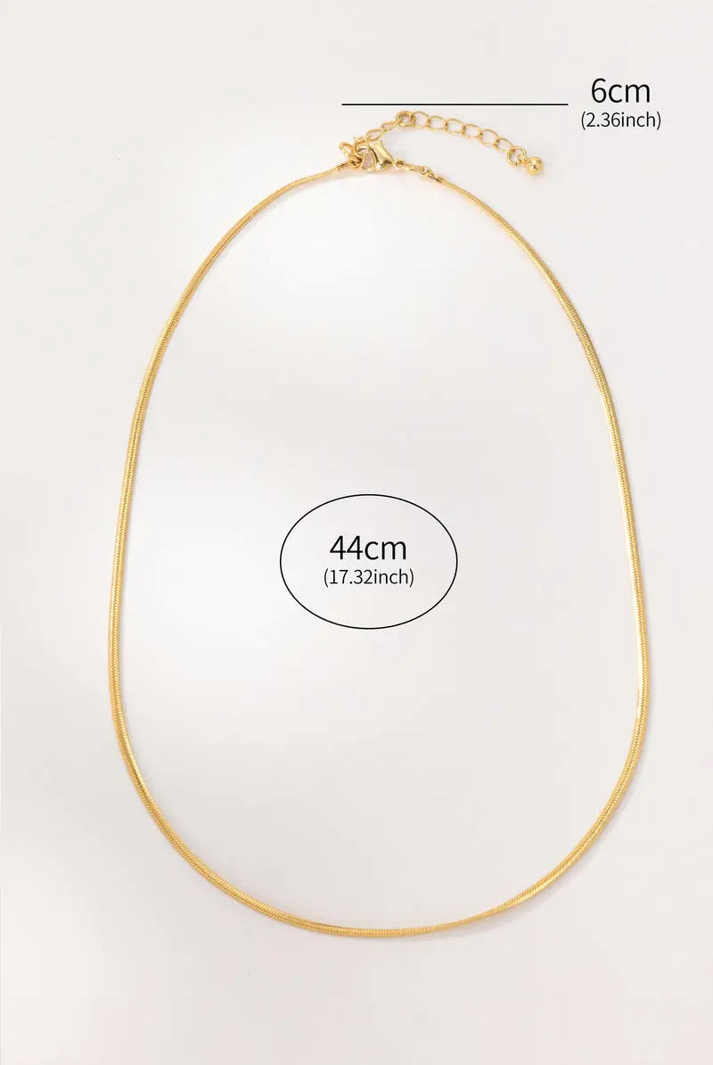 Mars Flexible Herringbone Chain Necklace - 18K Gold-Plated Brass - Elegant Statement Jewelry All-Glows