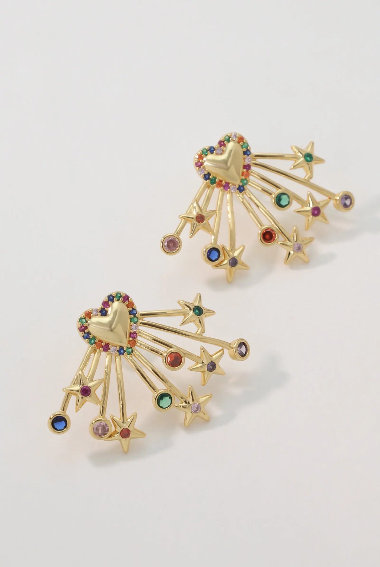 18K Gold Plated Gold Meteor Stud Earring