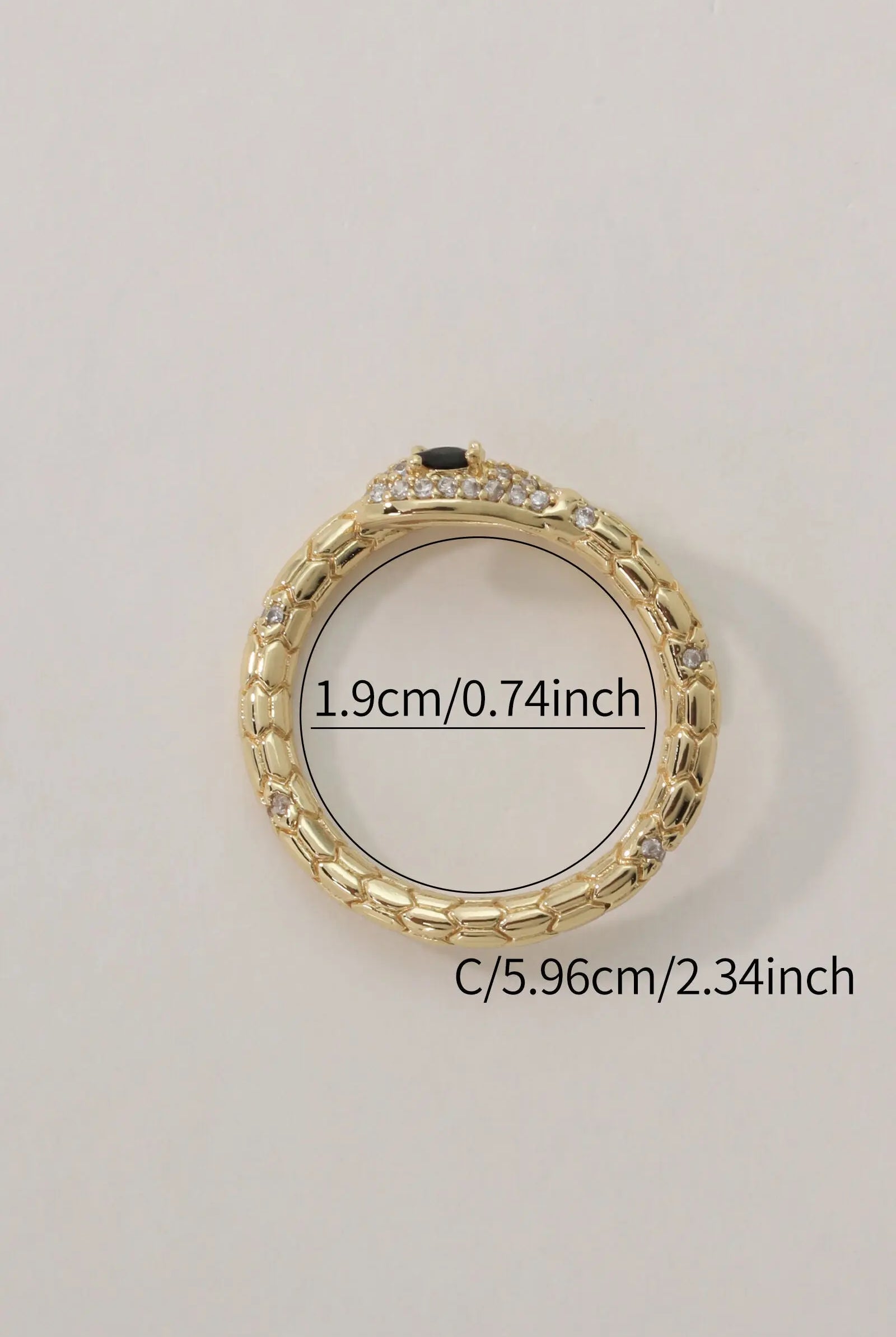 Mystique Open Ring: 18K Gold-Plated Brass Coiled Snake Design with Zirconia Stones