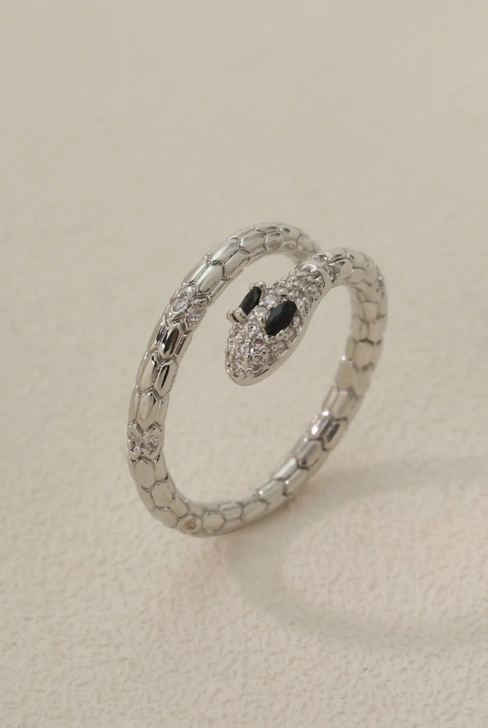 Trendy Snake Design Platinum Ring