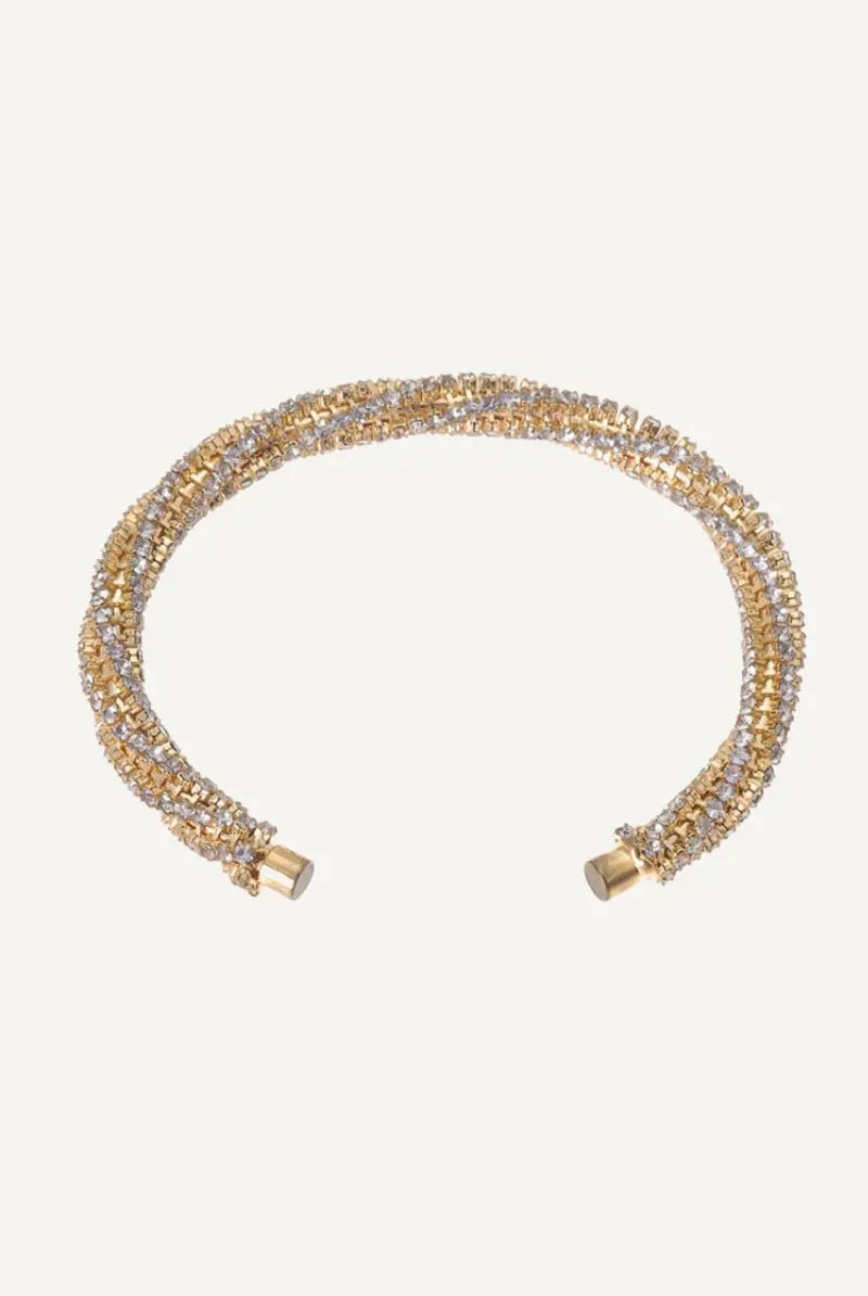 Nova Bracelet – Twisted Design with Crystal Dazzling Cuff All-Glows