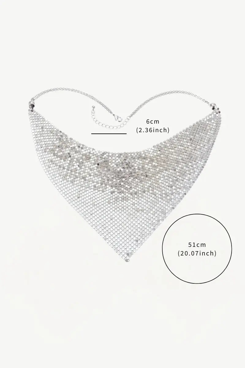 Orchid Sequins Triangle Veil Jewelry Set: