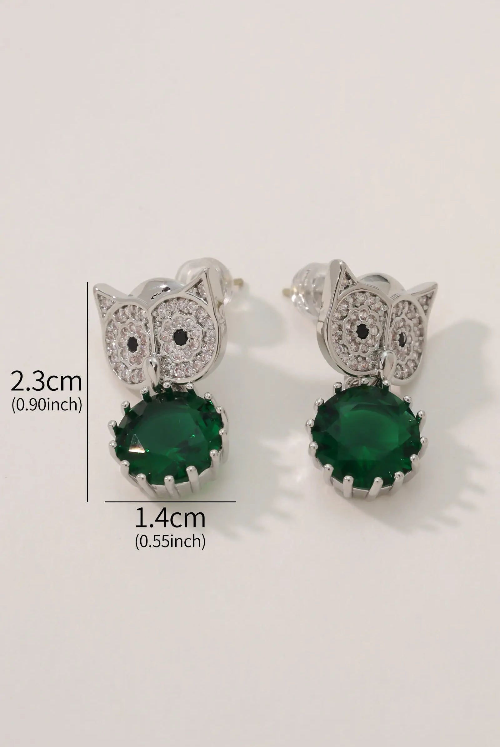 Sparkling Platinum Owl Earring