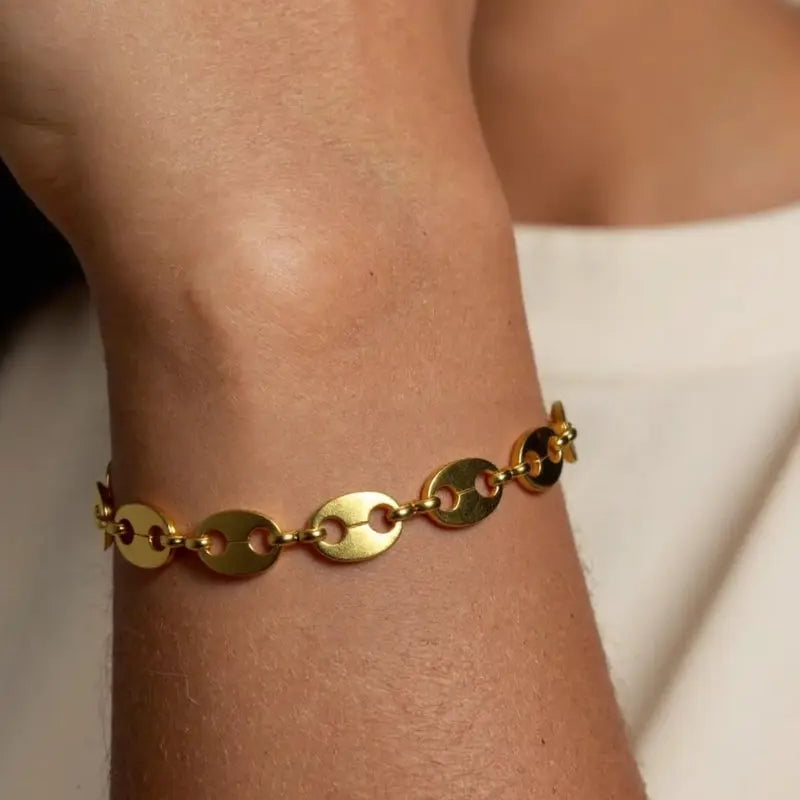Pansy Puff Mariner Link Chain Bracelet-Chic & Trendy Statement Jewelry All-Glows