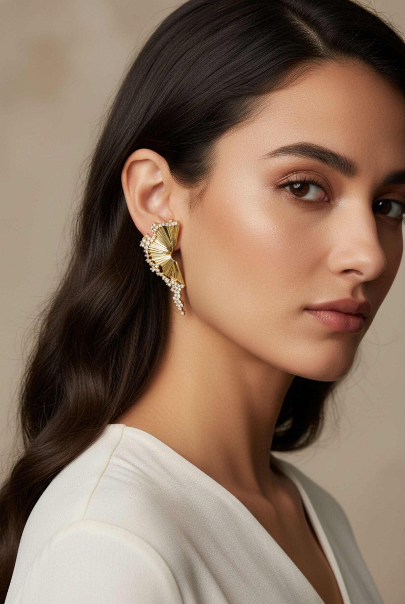 Trendy 18K gold earring 2026