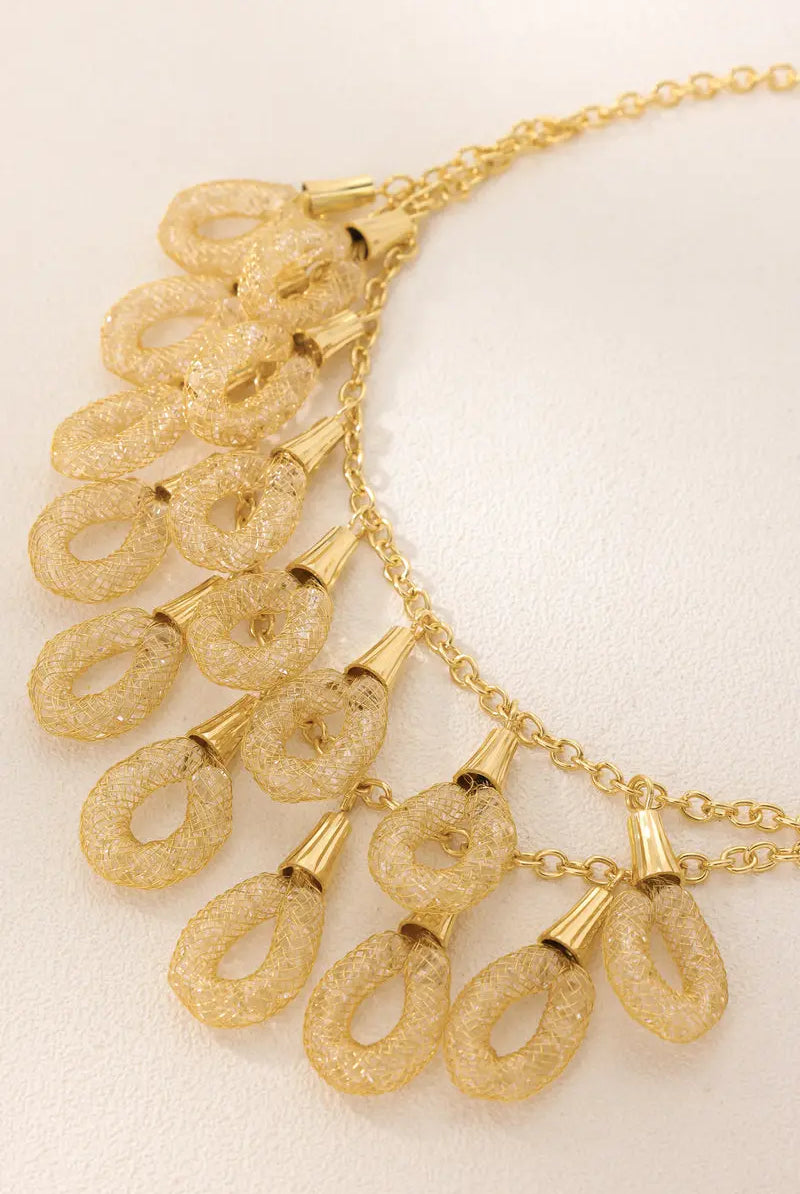 18k Gold-Plated Brass Necklace, with two beautifully layered chains