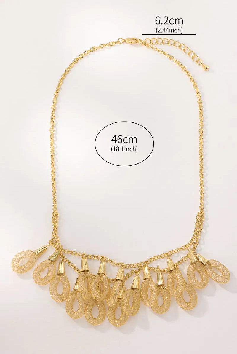 Gold-Plated Brass Necklace, with two beautifully layered chains online