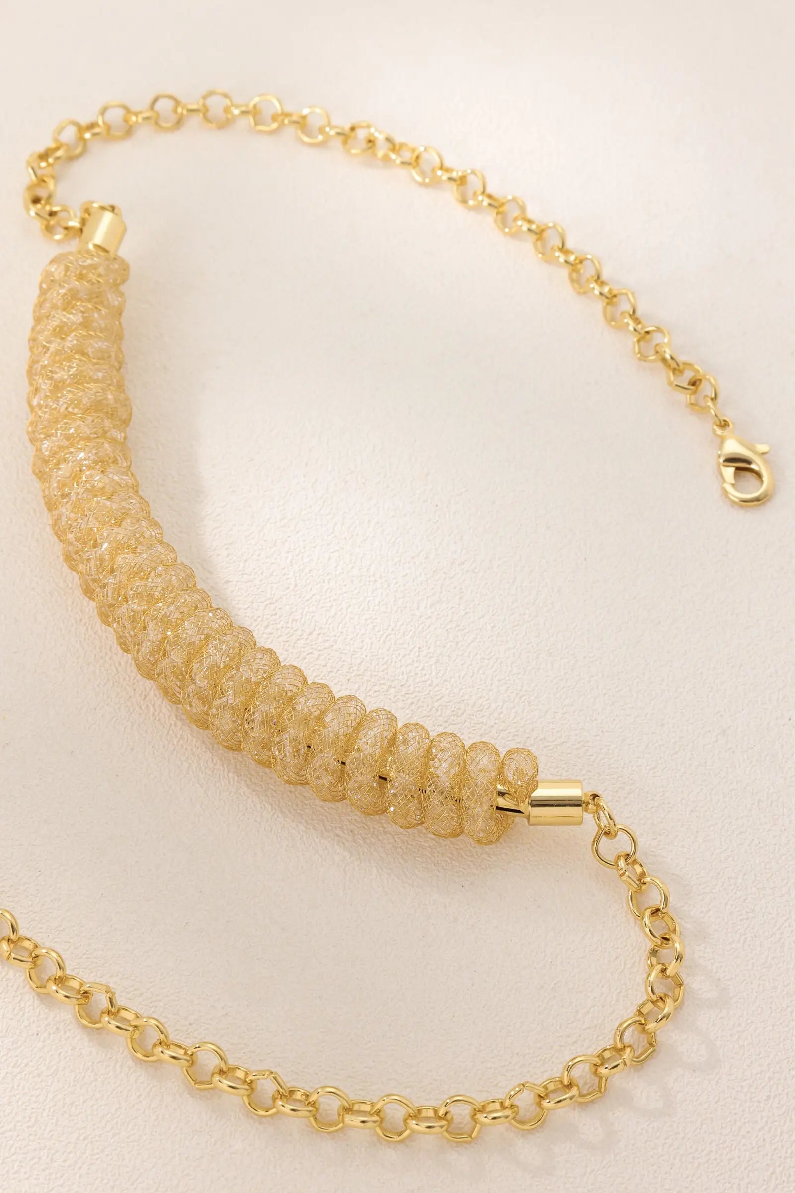 Ruby Golden Mesh Handmade Jewelry Set