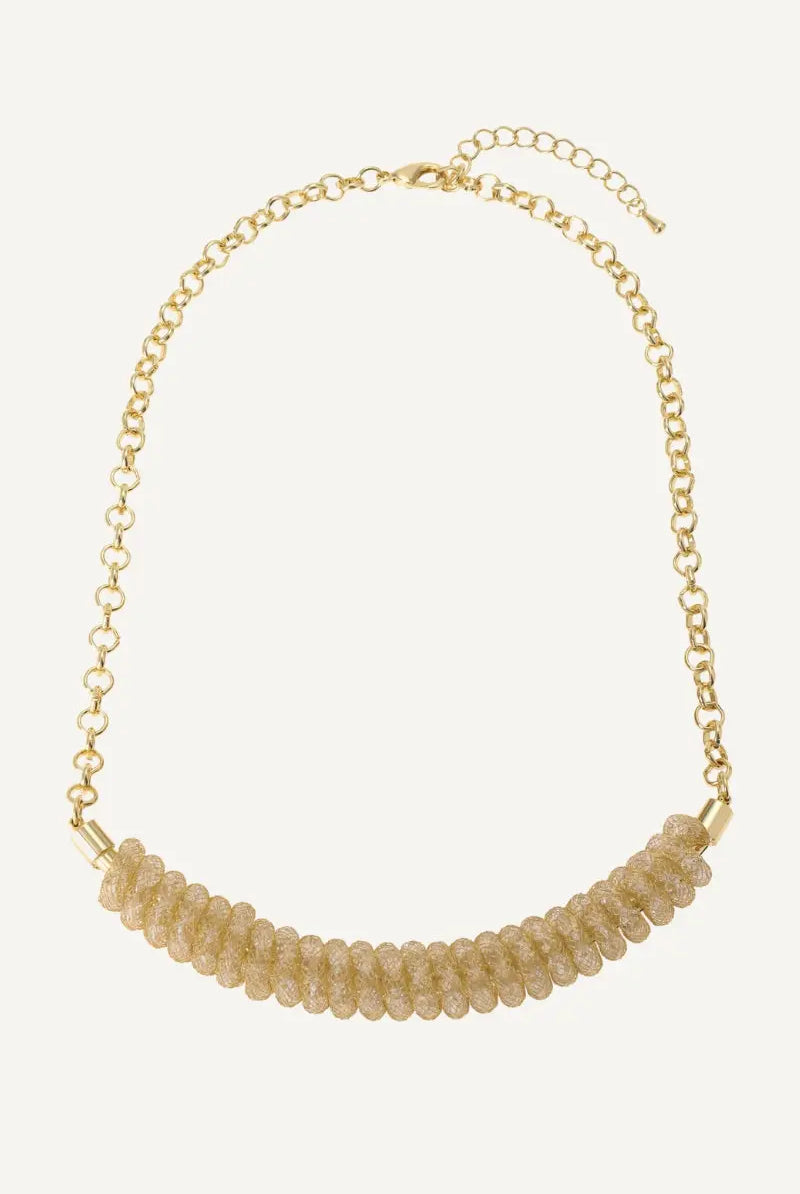 Ruby Golden Mesh Handmade Jewelry Set