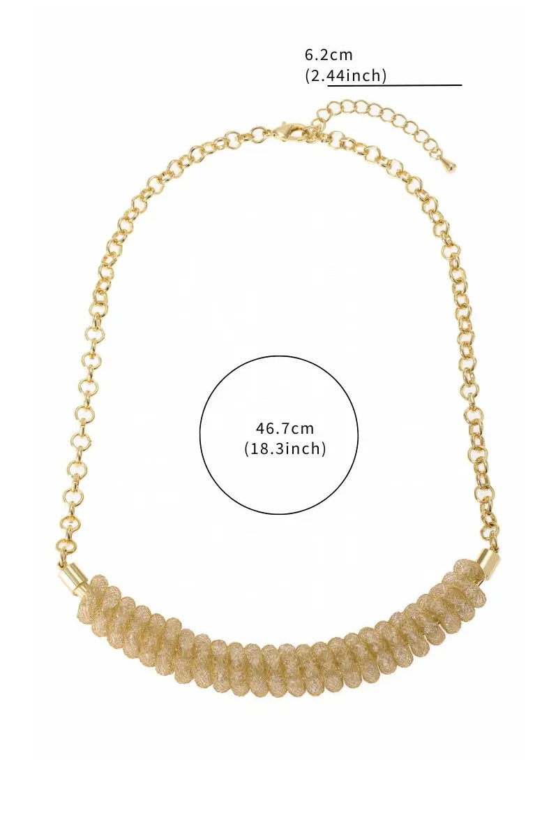 Ruby Golden Mesh Handmade Jewelry Set