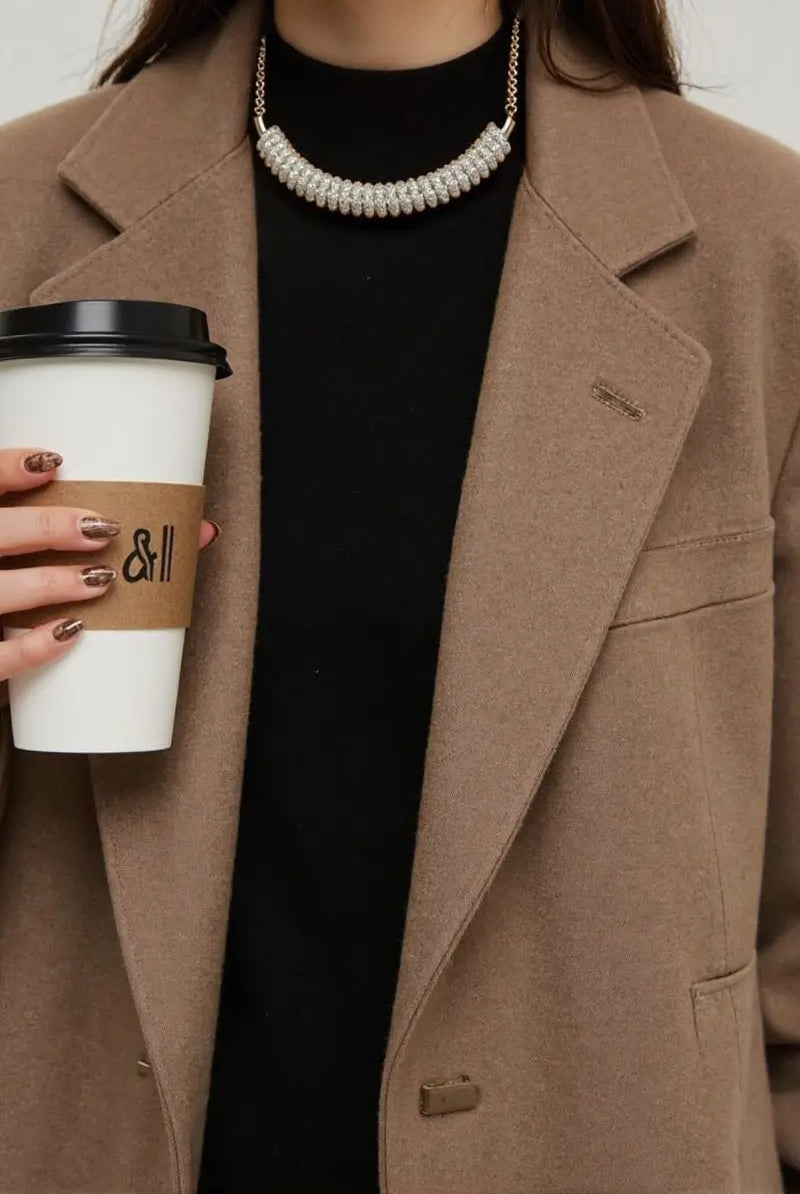 Ruby Necklace – 18K Gold Plated Brass Cable Chain with Crystal Encased in Gold Mesh All-Glows