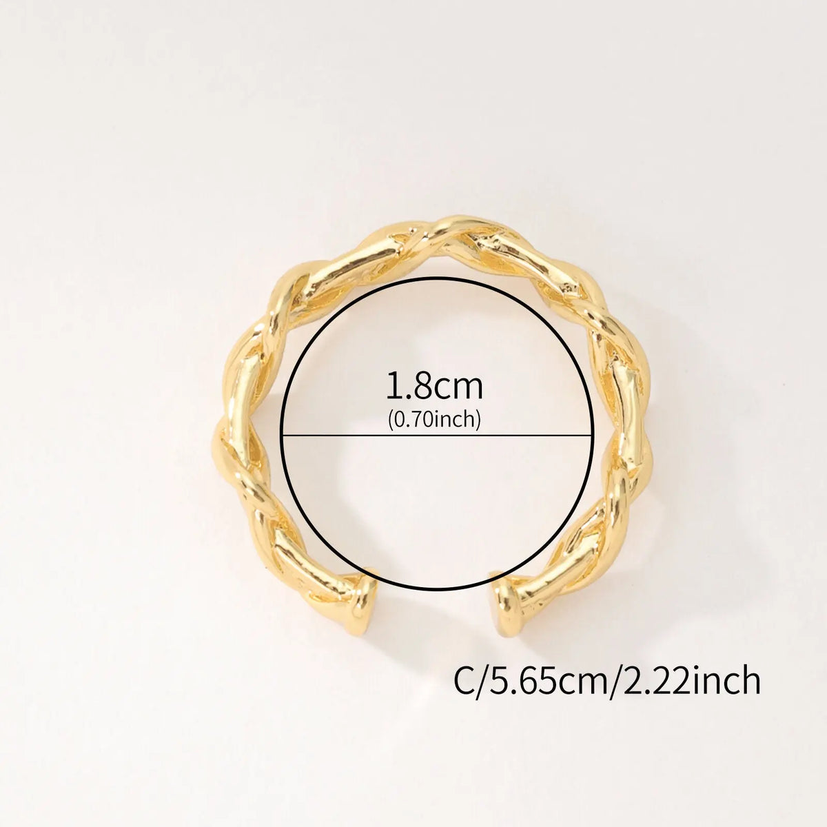 Saturn Open Ring Twisted Geometric Design in 18K Gold-Plated Brass - A Modern Statement Piece All-Glows