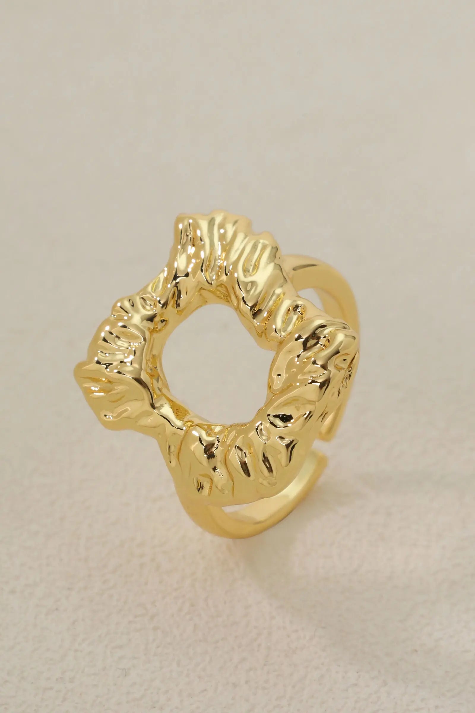 modern gold plated ring