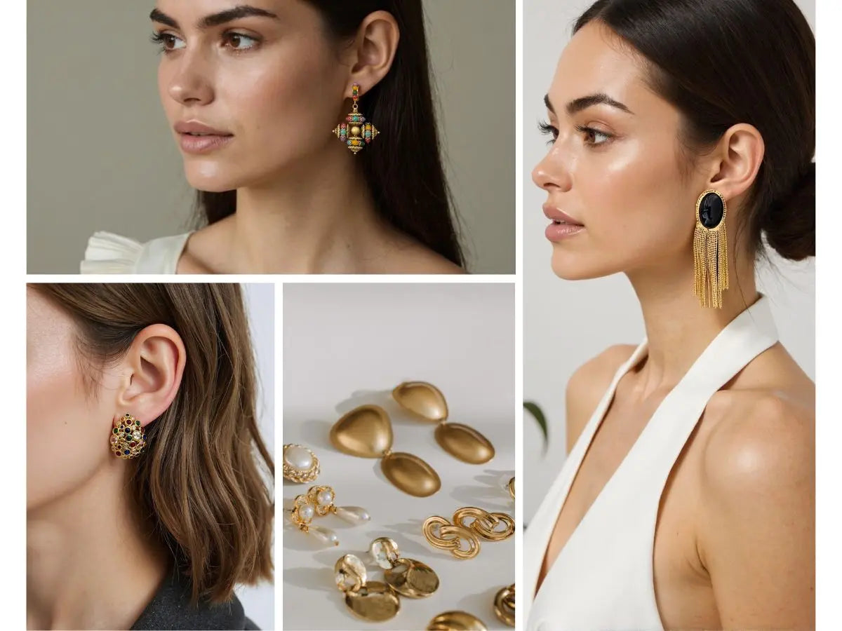 Gold handmade earring (earing) for women – All‑Glows