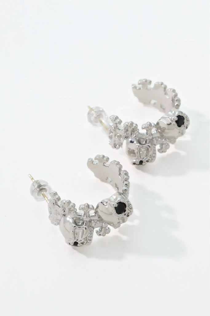 Black gold plated dark-toned earring