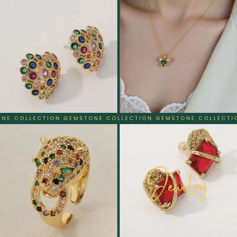 Colorful crystal gemstone necklace by All‑Glows