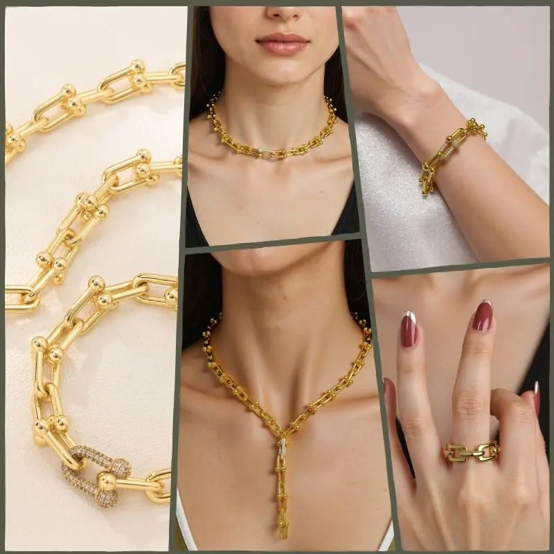 Customizable jewelry set with engraving—necklace, earrings and bracelet