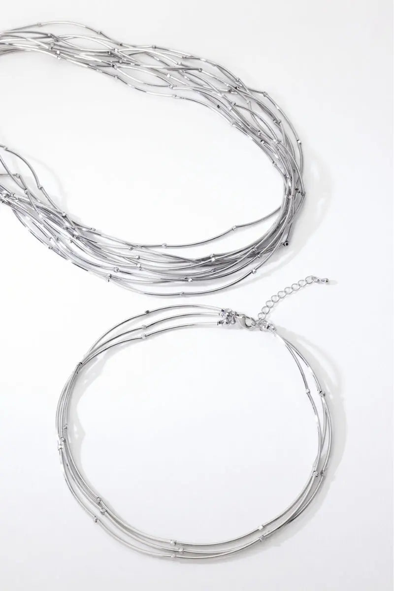 Shop Elegant Platinum Layered Necklaces: