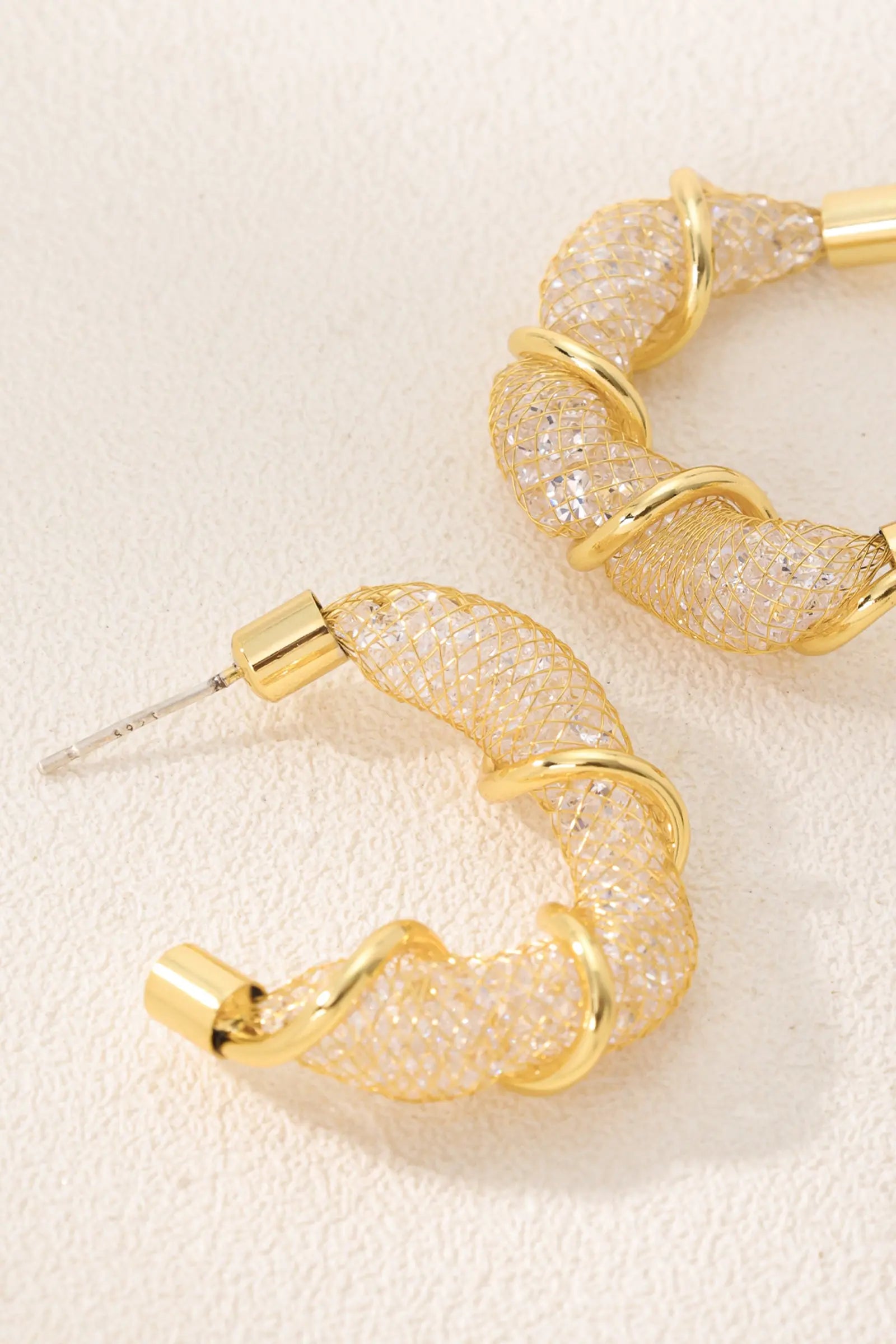 Breeze 18 karat gold plated earrings with Sparkling Crystals 