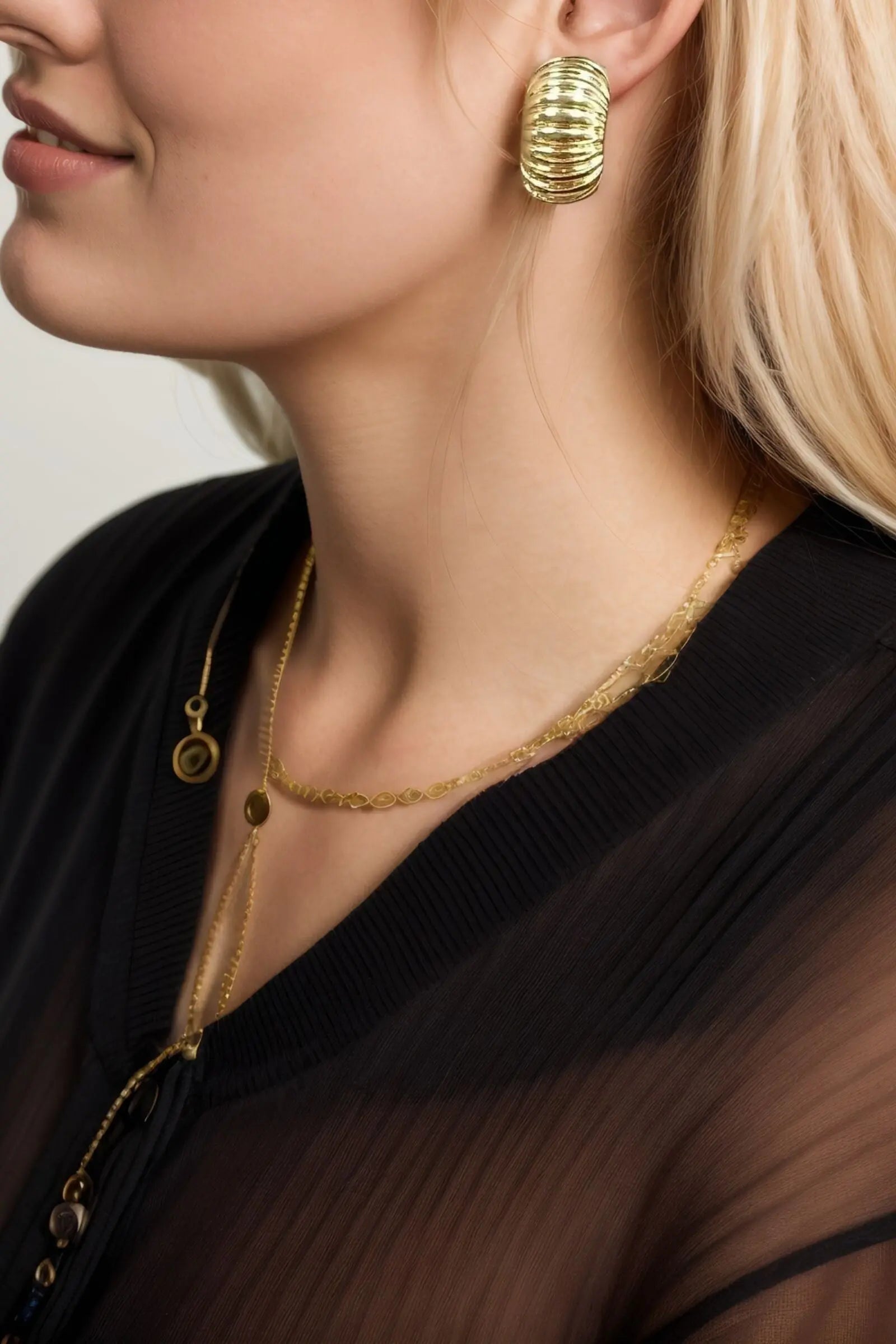 Shop Cabana Earring 18K Gold-Plated Open Hoop Earrings All-Glows