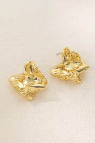 18K Gold-Plated  Crumpled Design Earing