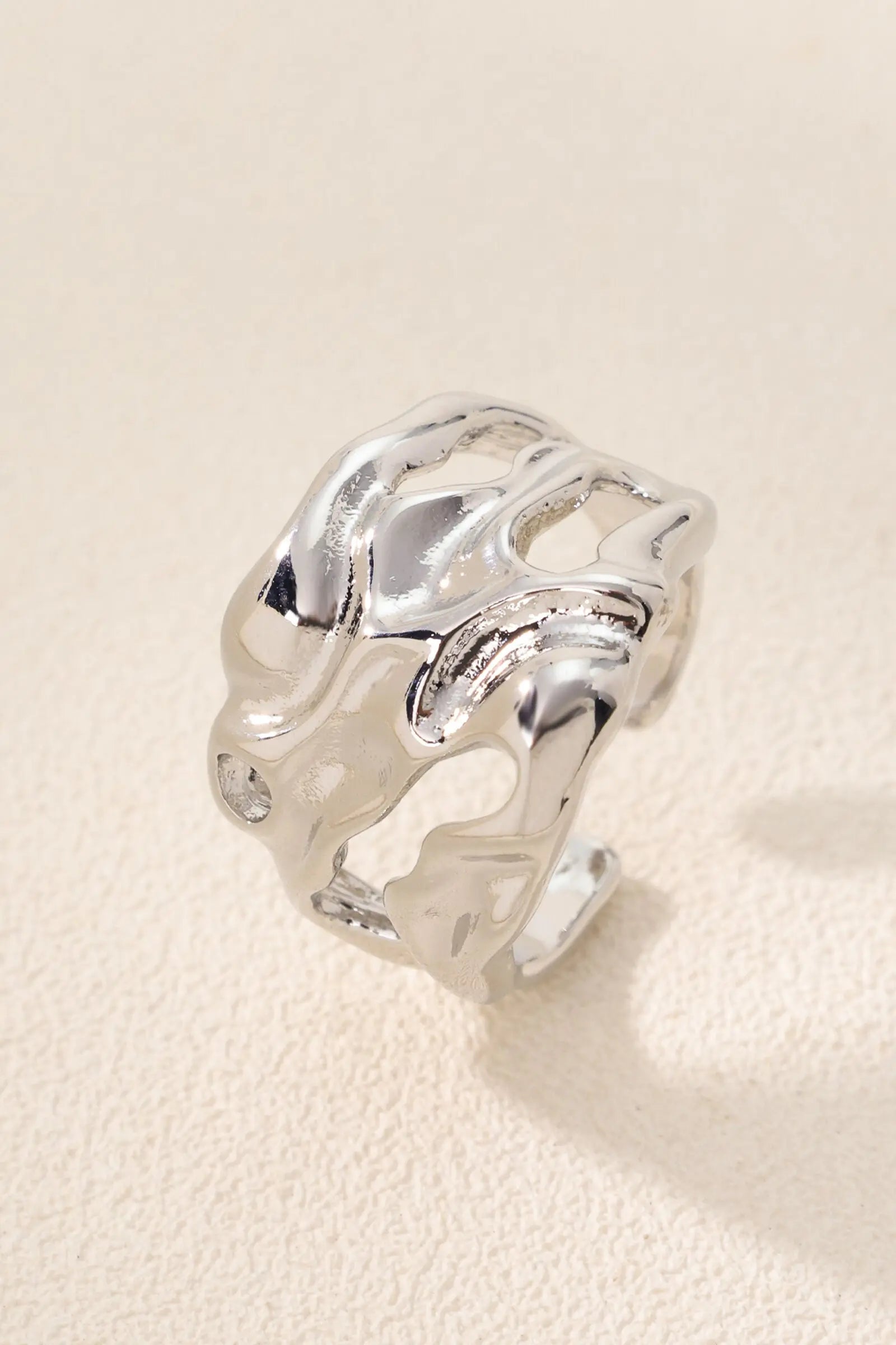 Crush Textured Open Ring with Hollows My Store