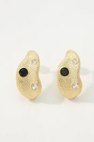 Desire Earring Drop: 18K Gold-Plated Brass with Irregular Bead Design and Zirconia Accents All-Glows