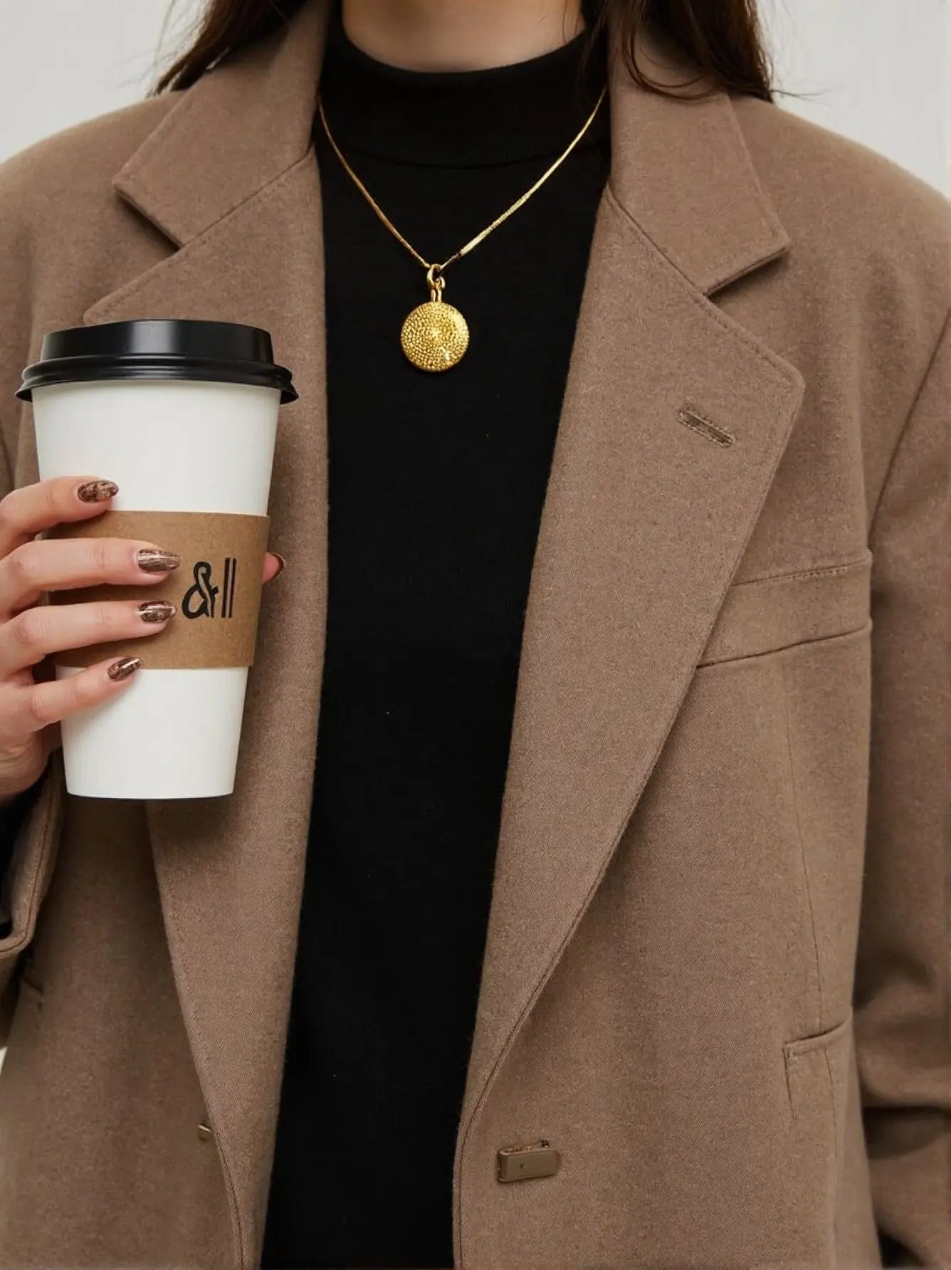 Earth Jewelry Set: Gold-Plated Brass Necklace & Earrings, Unique Textured Globe Design, Minimalist & Chic All-Glows