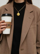 Earth Jewelry Set: Gold-Plated Brass Necklace & Earrings, Unique Textured Globe Design, Minimalist & Chic All-Glows