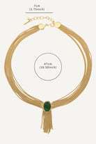 18K Gold-Plated Foxtail Chains with Black Glass Pendants